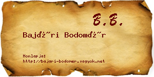 Bajári Bodomér névjegykártya